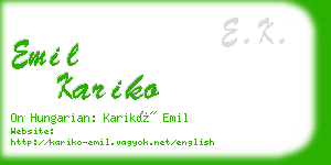 emil kariko business card